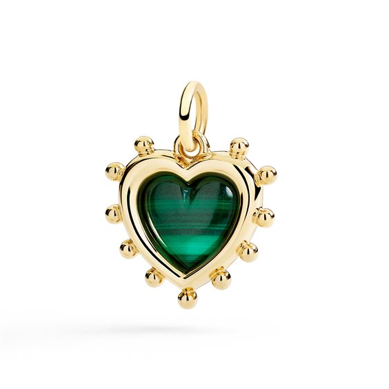 Charm Dodo Donna Cuore in Oro giallo Malachite 1.6 Ct DMC6015-HEART-MYA9G - DMC6015-HEART-MYA9G